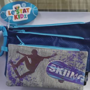 le stat 3 compartment pencil bag blue skiing 