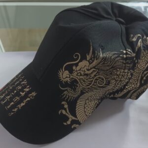 fashion japanese style reflective dragon design baseball peak cap black 