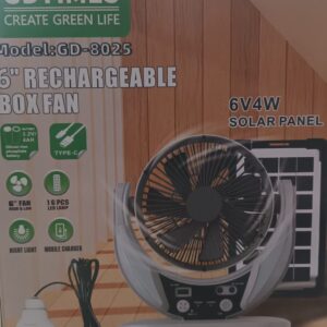 6 rechargeable solar fan with 4500mah battery and 6v 4w solar panel op050 6 rechargeablesolar fan with 4500mah battery and 6v 4w solar panel
