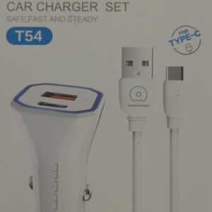 wuw car charger 12w pd usb 2a fast charging with type c cable t54 