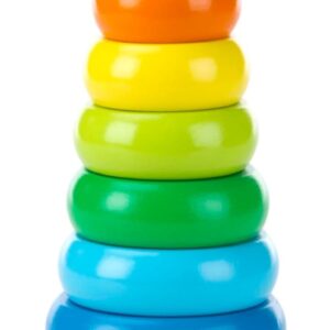 mini rainbow wooden stack rings 