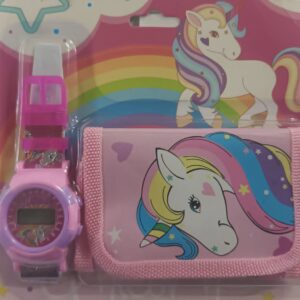 unicorn digital watch and wallet set 