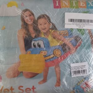 zh cartoon print inflatable car baby kids swimming pool float seat blue 