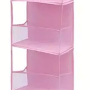 2 hanging fabric organiser 6 layer pink 