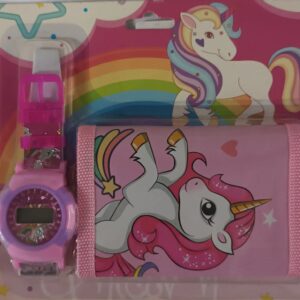 unicorn digital watch and wallet set 