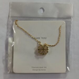 love heart clover magnetic pendant necklace for women gold 