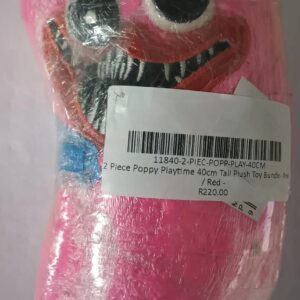 2 piece poppy playtime 40cm tall plush toy bundle pink / red 