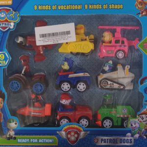 paw patrol patrol dogs rescue vehicles 9 pack spinback cars and figurines set of 9