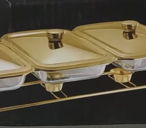 3 piece 1.5l stainless steel ware food warmer