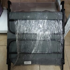 foldable camping bed stretcher with blanket and pillow folding recliner dark grey 