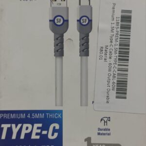 premium 1.5m type c cable 60w output durable material