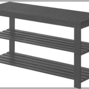 lasa 3 tier bamboo shoe bench sturdy entryway organiser storage bam shoeorg bla