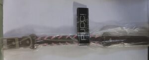 pucci leather collar brown small (32cm x 1.8cm) pucci leather collar with braiding