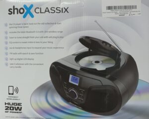 shox classix cd player with bluetooth connectivity fm radio usb plug play