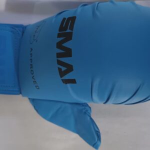 blue wkf approved karate mitts with thumb protection s