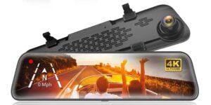 wolfbox g840s 12 4k mirror dash cam backup camera smart rearview mirror smart rearview mirror for cars trucks front and rear view dual cameras night vision parking assistance