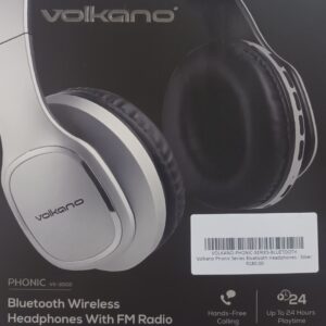 volkano phonic series bluetooth headphones silver