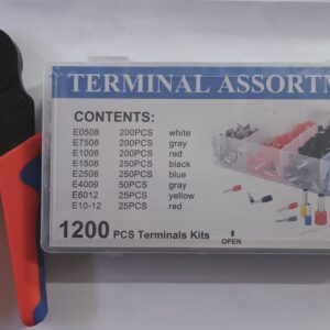 ferrule crimping tool kit crimper plier with 1200pcs wire end terminals adjustable ratchet tools set with 1200pcs terminals connectors for cable connectors 0.5mm 10mm etc