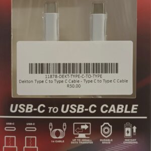 dekton type c to type c cable type c to type c cable