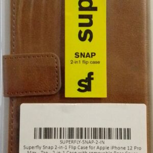 superfly snap 2 in 1 flip case for apple iphone 12 pro max tan 2 in 1 case with removable rear cover